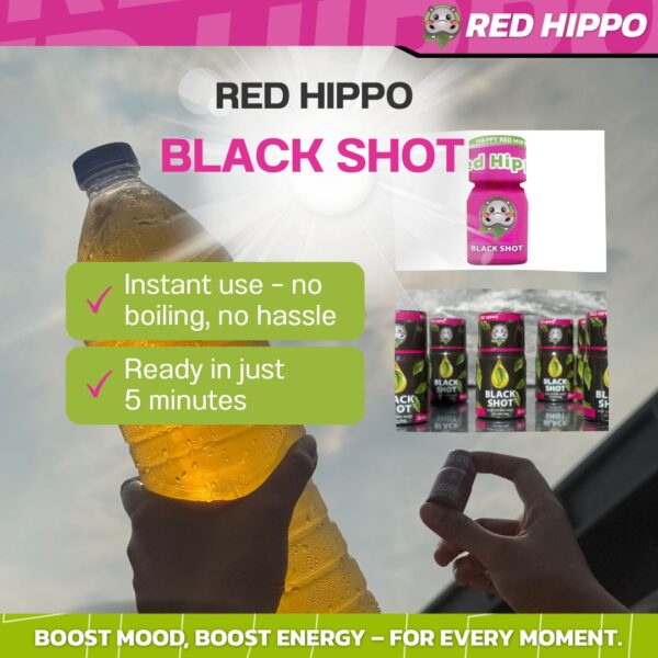Red Hippo Black Shot - Premium Kratom Energy Drink (0.5L) - Image 3