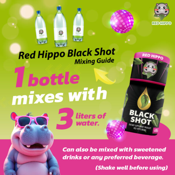 Red Hippo Black Shot - Premium Kratom Energy Drink (0.5L) - Image 5